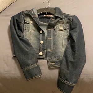 Girls cropped jean jacket